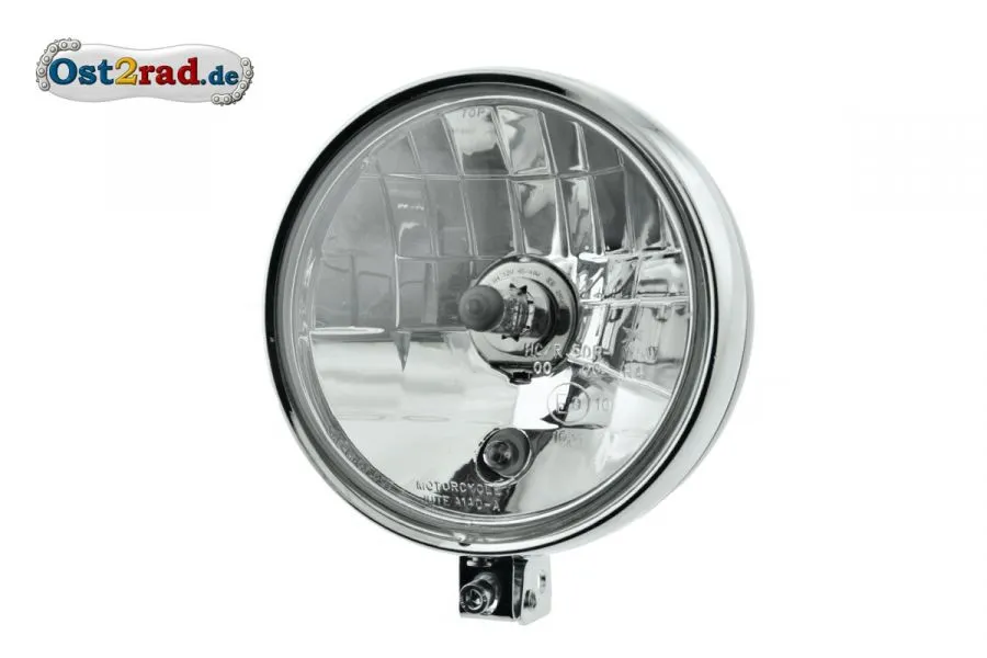 Scheinwerfer H4 KLARGLAS, für Simson S50 S51 alte Ausführung, Kugellampe