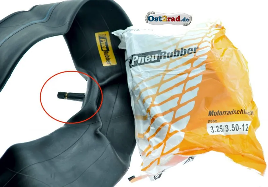 Schlauch für Reifen 3.25-12 und 3.50-12 Ventil TR13 gerade