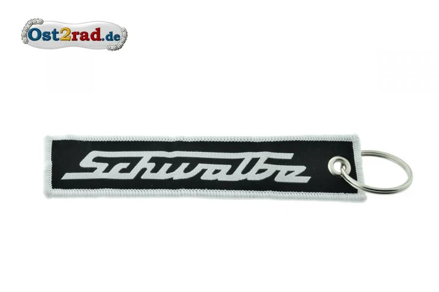Schlüsselanhänger schwarz Schwalbe Schriftzug Schlüsselanhänger schwarz Schwalbe Schriftzug