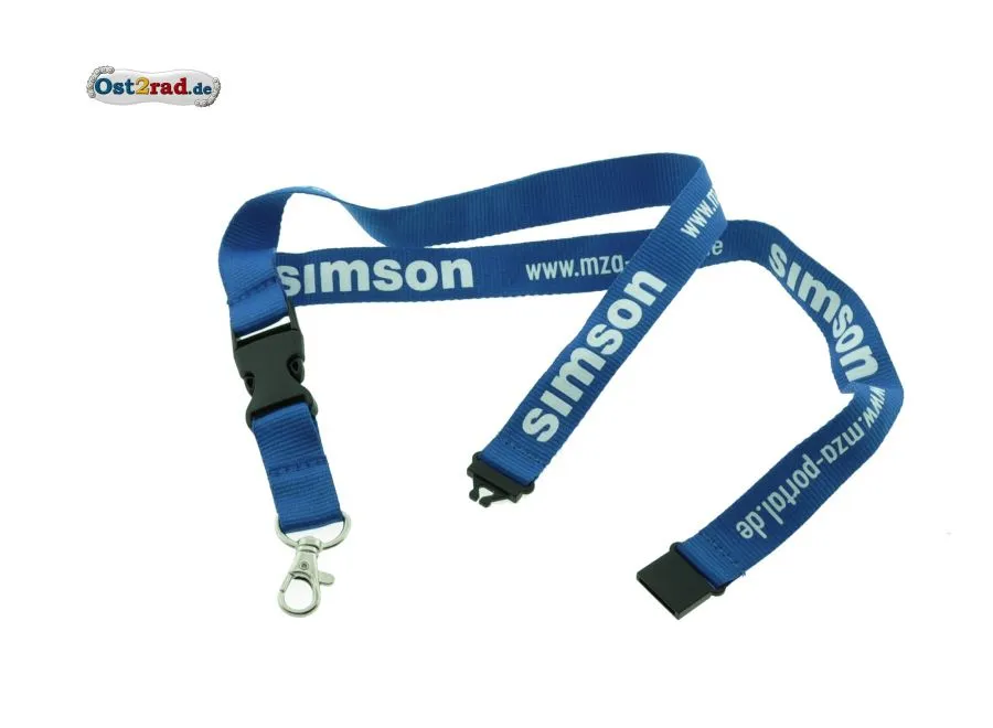 Schlüsselband hellblau SIMSON mit Karabinerhaken Schlüsselband hellblau SIMSON mit Karabinerhaken