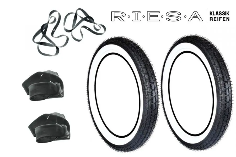 2xSET Weisswandreifen Straße RIESA für Simson S50 S51 KR51 Schwalbe 2,75-16 2xSET Weisswandreifen Straße RIESA für Simson S50 S51 KR51 Schwalbe 2,75-16