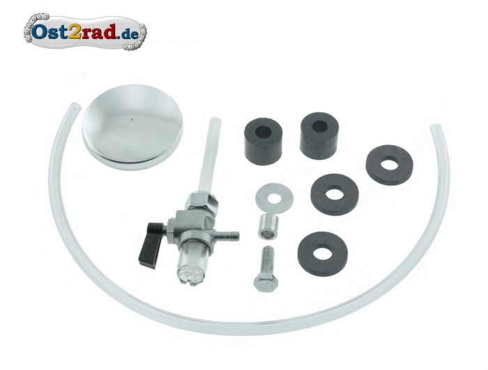 Set Anbauteile Tank für Simson S50 S51, Tankdeckel Benzinhahn Gummis