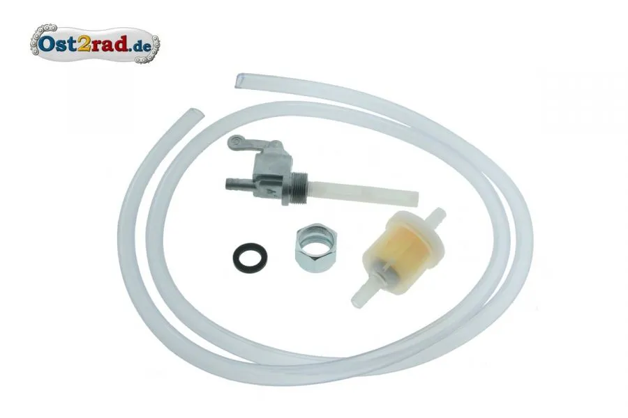 Set Benzinhahn OHNE Wassersack inkl. Benzinschlauch und Leitungsfilter MZ IWL Simson