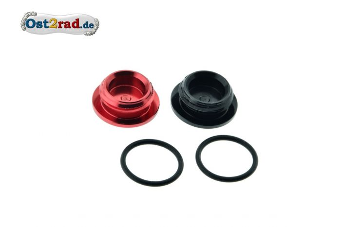 Set Verschlussschrauben ALU mit Beschriftung Motor Simson S51 SR50 KR51/2 inkl. O-Ringe