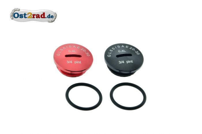 Set Verschlussschrauben ALU mit Beschriftung Motor Simson S51 SR50 KR51/2 inkl. O-Ringe