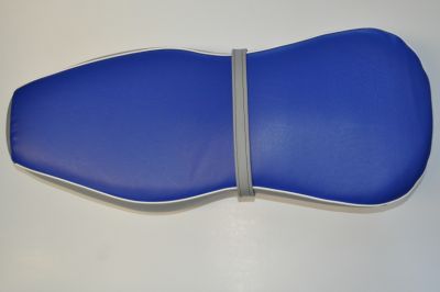Sitzbank mit Halteriemen AWO Sport 425  grau/blau mit weißem Keder
