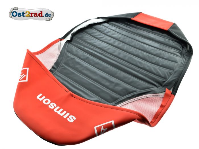 Sitzbankbezug Simson S51 schwarz-rot
