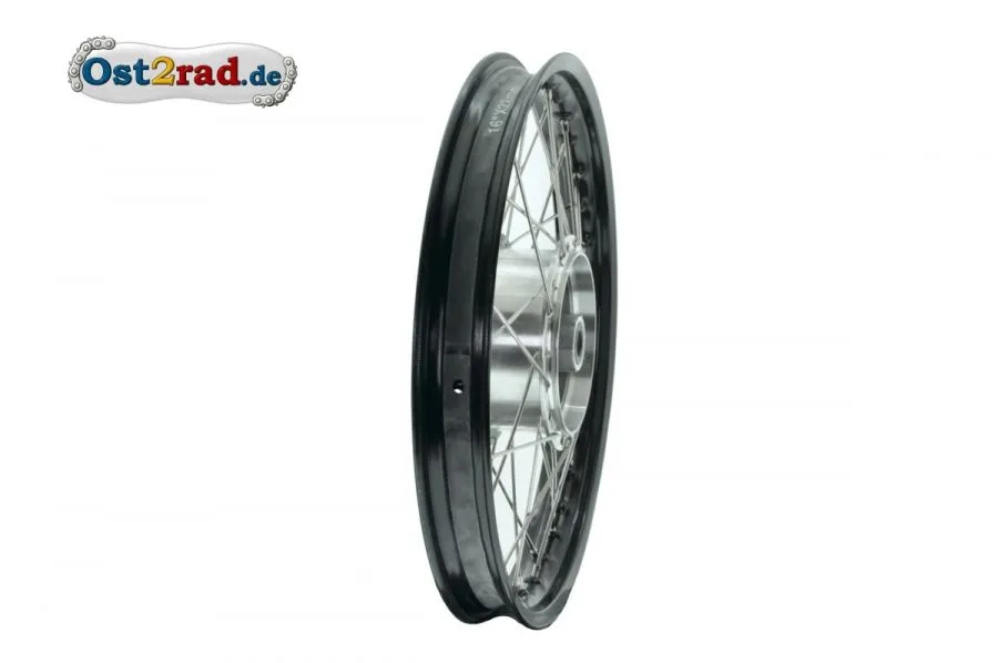 Speichenrad 1,5x16 Zoll - Felge SCHWARZ Speichen Edelstahl + Tuning-Radnabe Speichenrad 1,5x16 Zoll - Felge SCHWARZ Speichen Edelstahl + Tuning-Radnabe