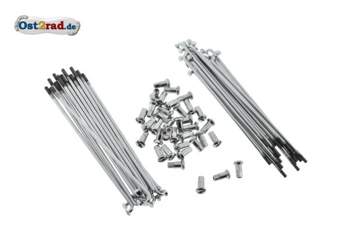 Speichensatz 129mm für Simson verchromt für einfache Kreuzung