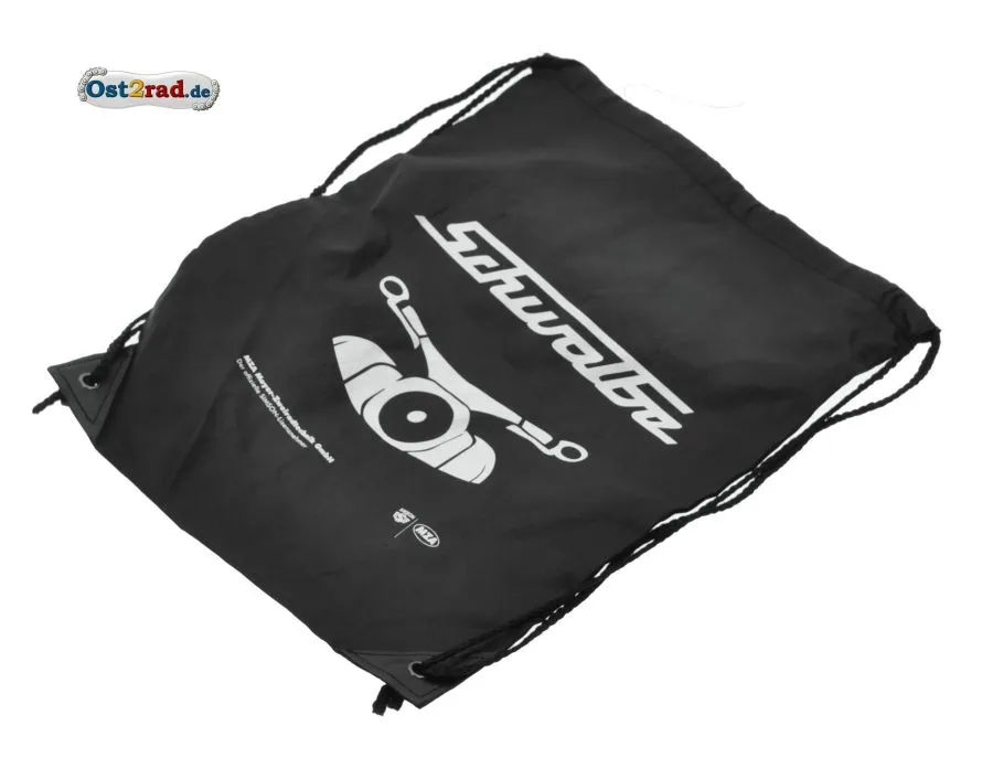 Sportbeutel schwarz Aufdruck SIMSON Schwalbe Frontmotiv