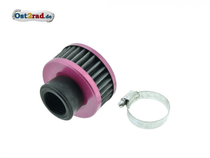Sportluftfilter himbeerfarben 28-34mm, flach