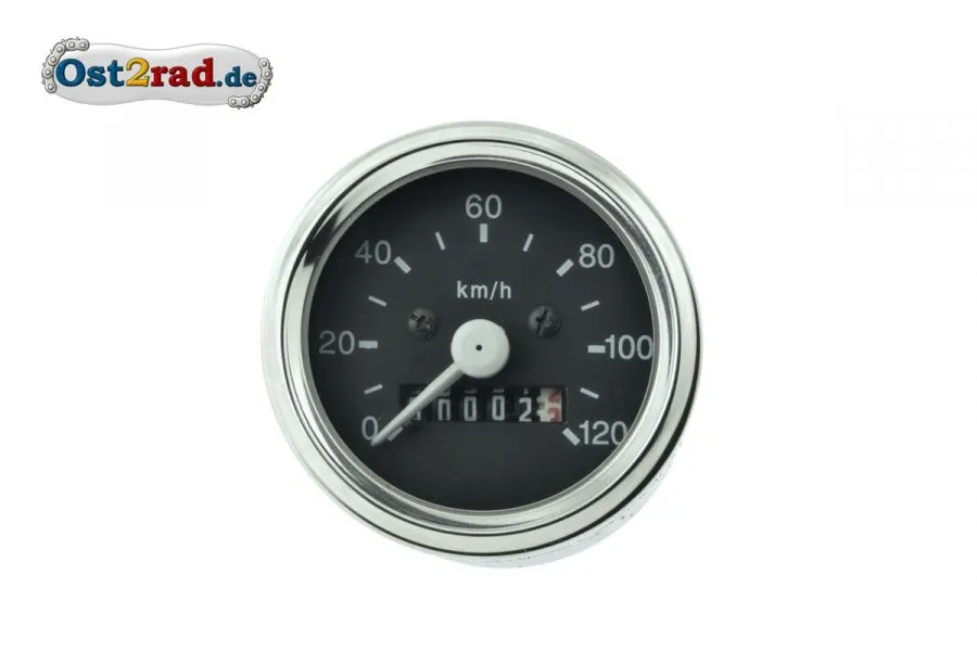 Tachometer 120 km/h für Simson S51 S70 mit Tachohülle 60mm, LED 6V und 12V Tachometer 120 km/h für Simson S51 S70 mit Tachohülle 60mm, LED 6V und 12V