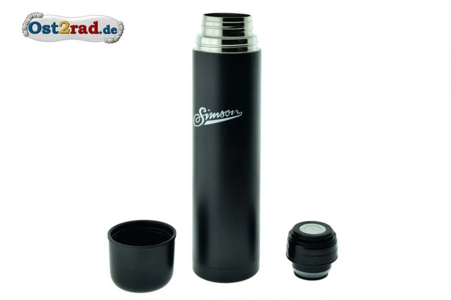 Thermoskanne SIMSON schwarz mit Aufdruck