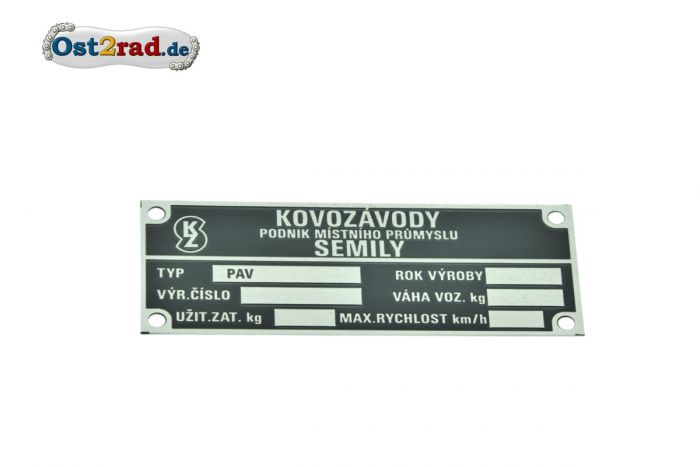 Typenschild PAV 40 41 GEÄTZT