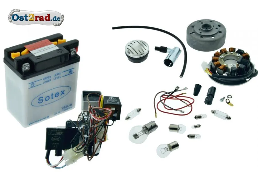 Umrüstsatz Zündanlage VAPE (M-G-V) für Schwalbe KR51/1 auf 12V 35/35W - mit Zubehör Umrüstsatz Zündanlage VAPE (M-G-V) für Schwalbe KR51/1 auf 12V 35/35W - mit Zubehör