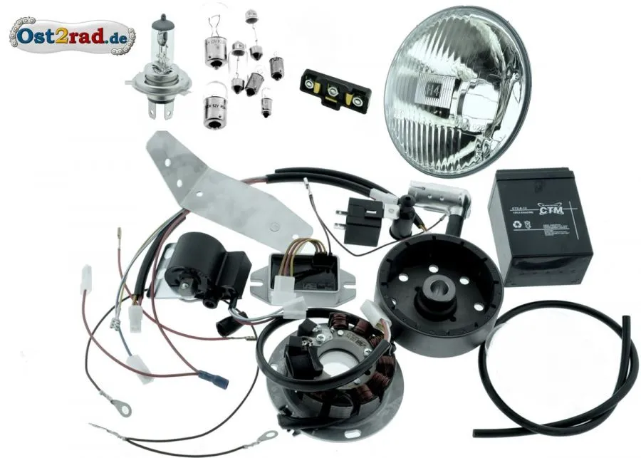 Vape 3 Zündung 12V mit Reflektor H4 für Simson KR51/2 Schwalbe Umrüstsatz Vape 3 Zündung 12V mit Reflektor H4 für Simson KR51/2 Schwalbe Umrüstsatz
