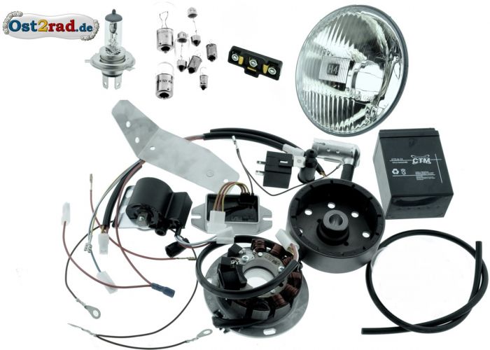 Vape 3 Zündung 12V mit Reflektor H4 für Simson KR51 Schwalbe Star Habicht Sperber Duo