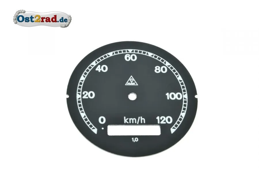 Ziffernblatt Tacho Aluminium AWO BK350 BMW EMW - 120km/h Ziffernblatt Tacho Aluminium AWO BK350 BMW EMW - 120km/h