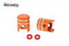 2x Ventilkappen Kolben Alu orange eloxiert inkl. O-Ringe
