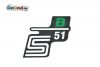 Aufkleber für Seitendeckel S51 B in grün