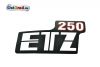 Aufkleber für Seitendeckel ETZ250 weiss/rot