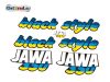 Aufklebersatz black style Jawa 640 in blau gelb
