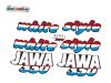 Aufklebersatz white style Jawa 640 in rot weiss blau