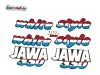 Aufklebersatz white style Jawa 640 in rot weiss blau