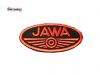 Aufnäher Jawa Logo oval klein schwarz/rot