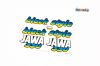 Aufklebersatz black style JAWA 640 in blau gelb
