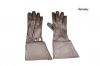 Oldtimer Motorrad Handschuhe braun Leder, lang