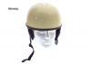 Helm Oldtimer Halbschale elfenbein passend für MZ AWO Simson Jawa - Leder schwarz