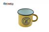 Tasse Emaille GELB CZ Logo schwarz