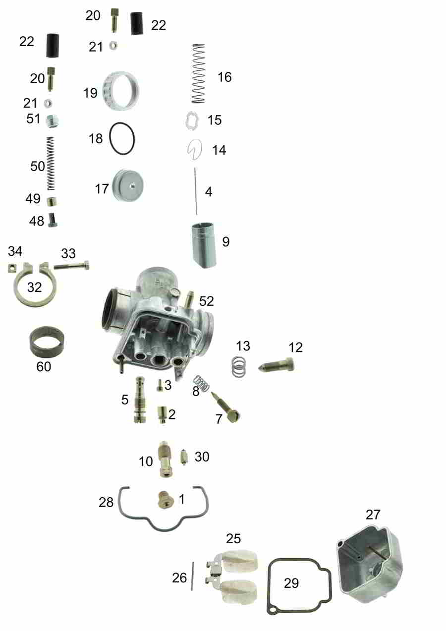 BING Vergaser 53/24/202 (Klemmanschluss) - MZ ETZ 125 von BING